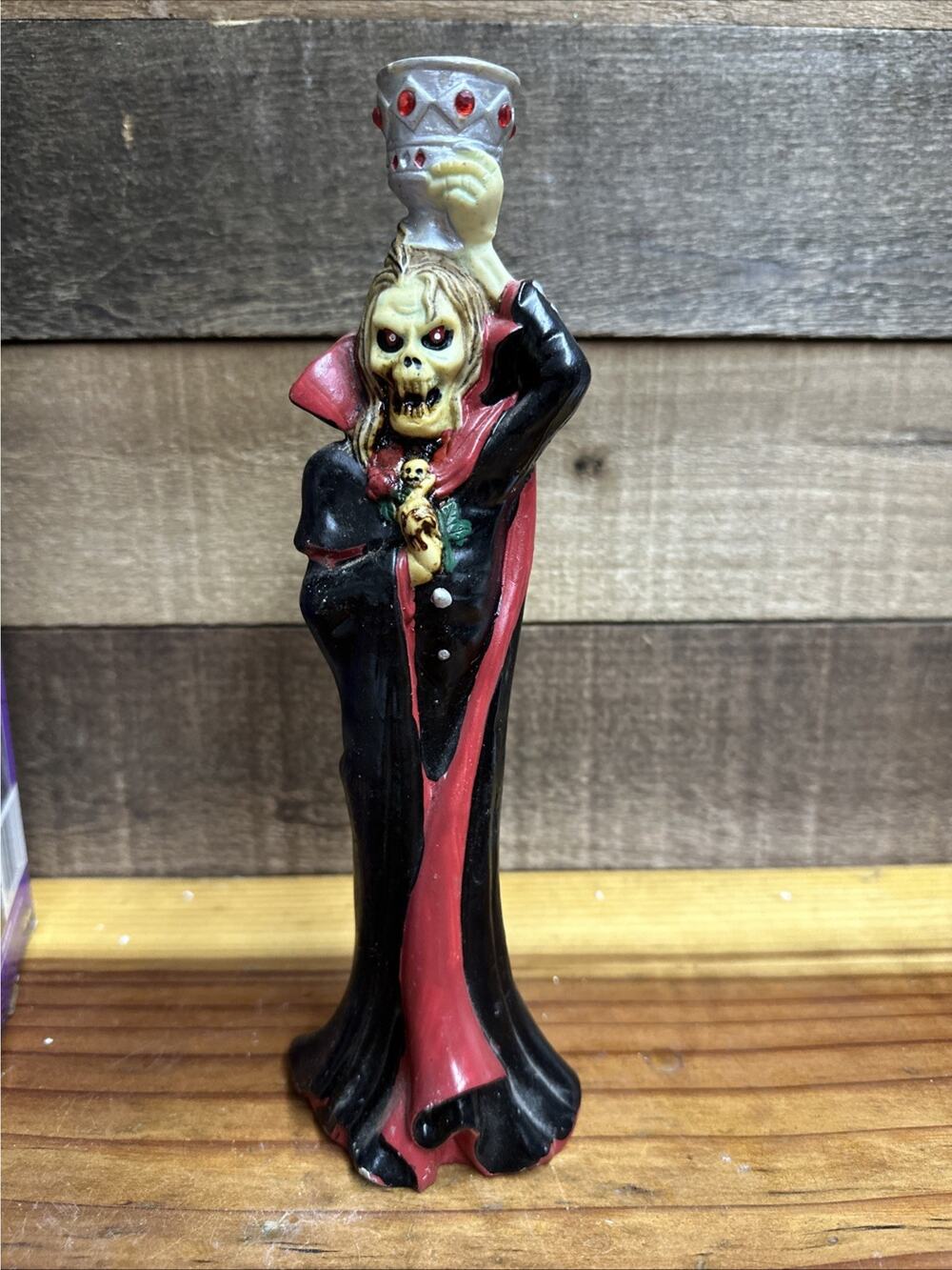 Vintage Halloween Fun World Lord Vampire Candle Holder In Box